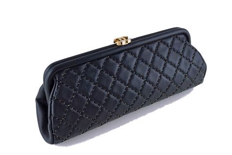 chanel gold tone clutch|Chanel black quilted clutch.